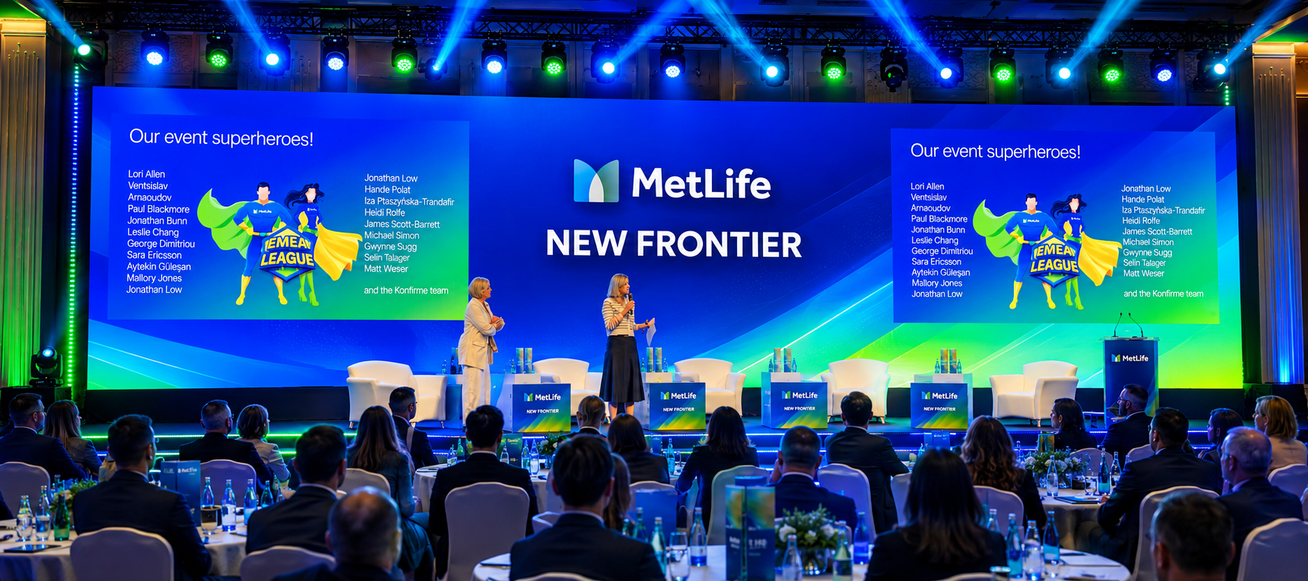 MetLife New Frontier conference stage and audience